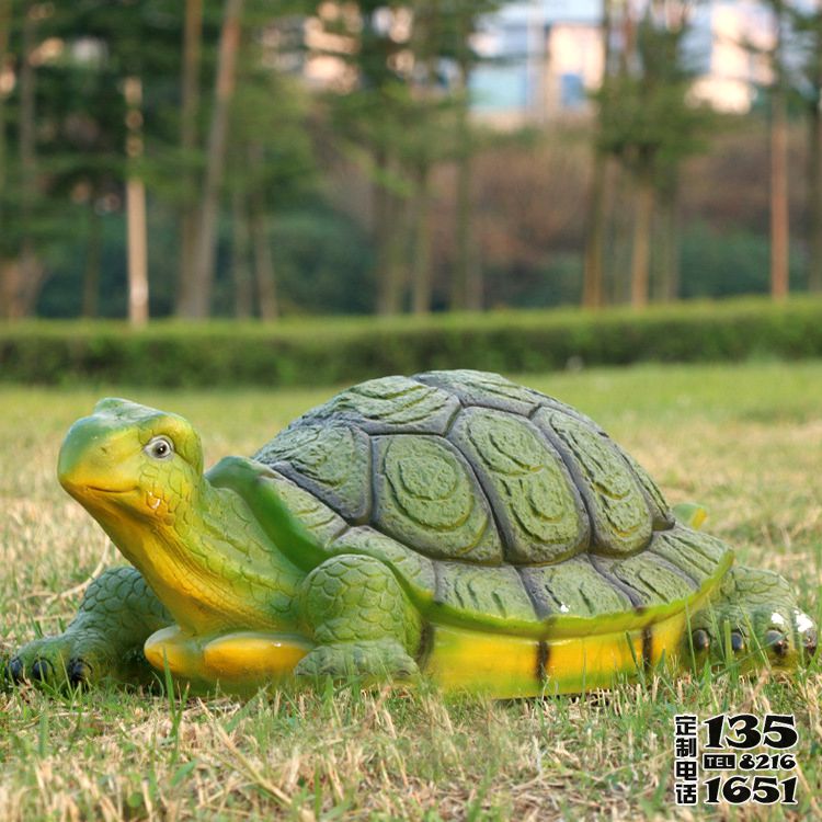 草坪創(chuàng)意玻璃鋼彩繪仿真動物景觀烏龜雕塑